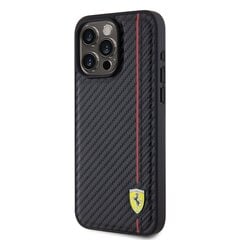 Ferrari Leather Carbon Vertical Red Line Case hind ja info | Telefoni kaaned, ümbrised | kaup24.ee