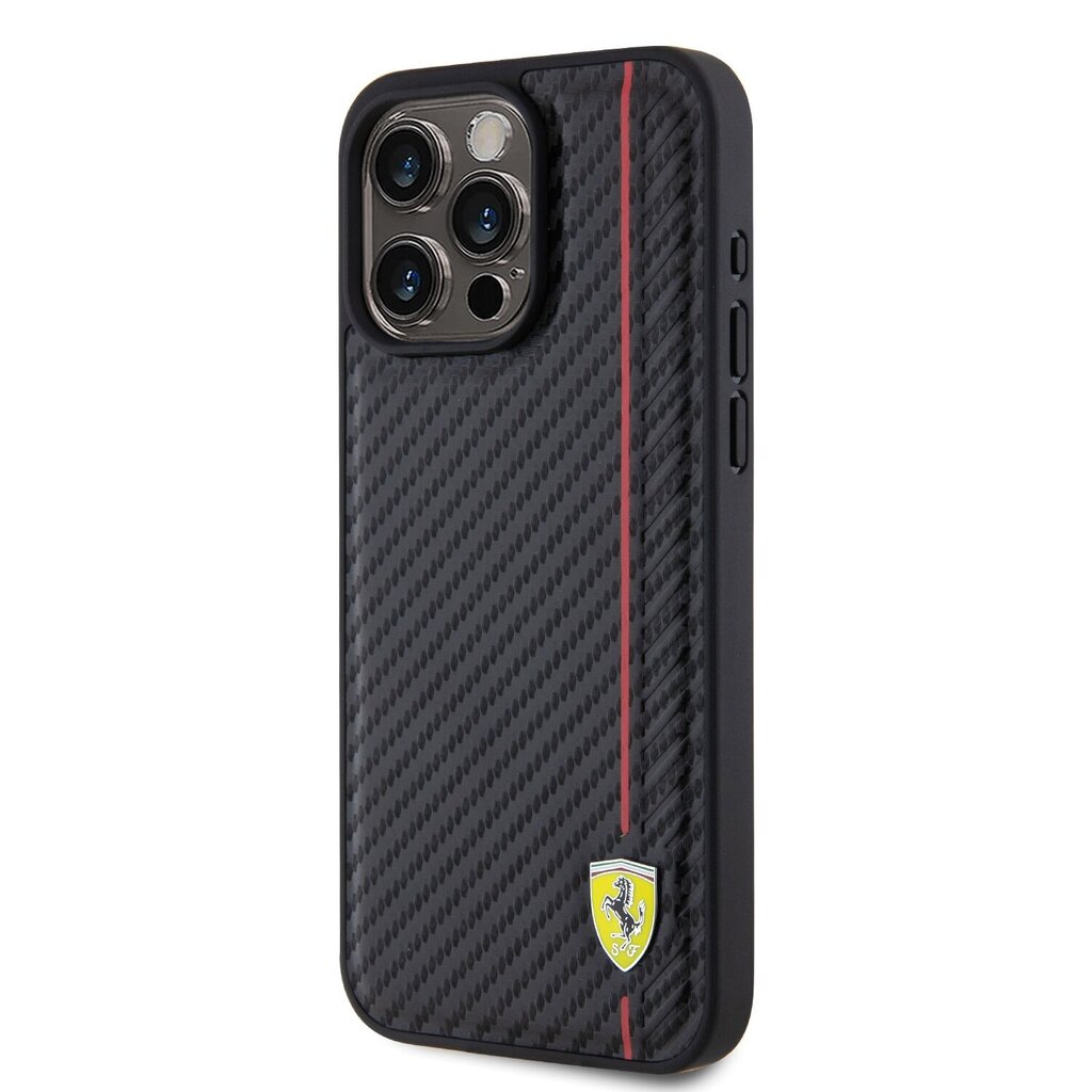 Ferrari Leather Carbon Vertical Red Line Case цена и информация | Telefoni kaaned, ümbrised | kaup24.ee