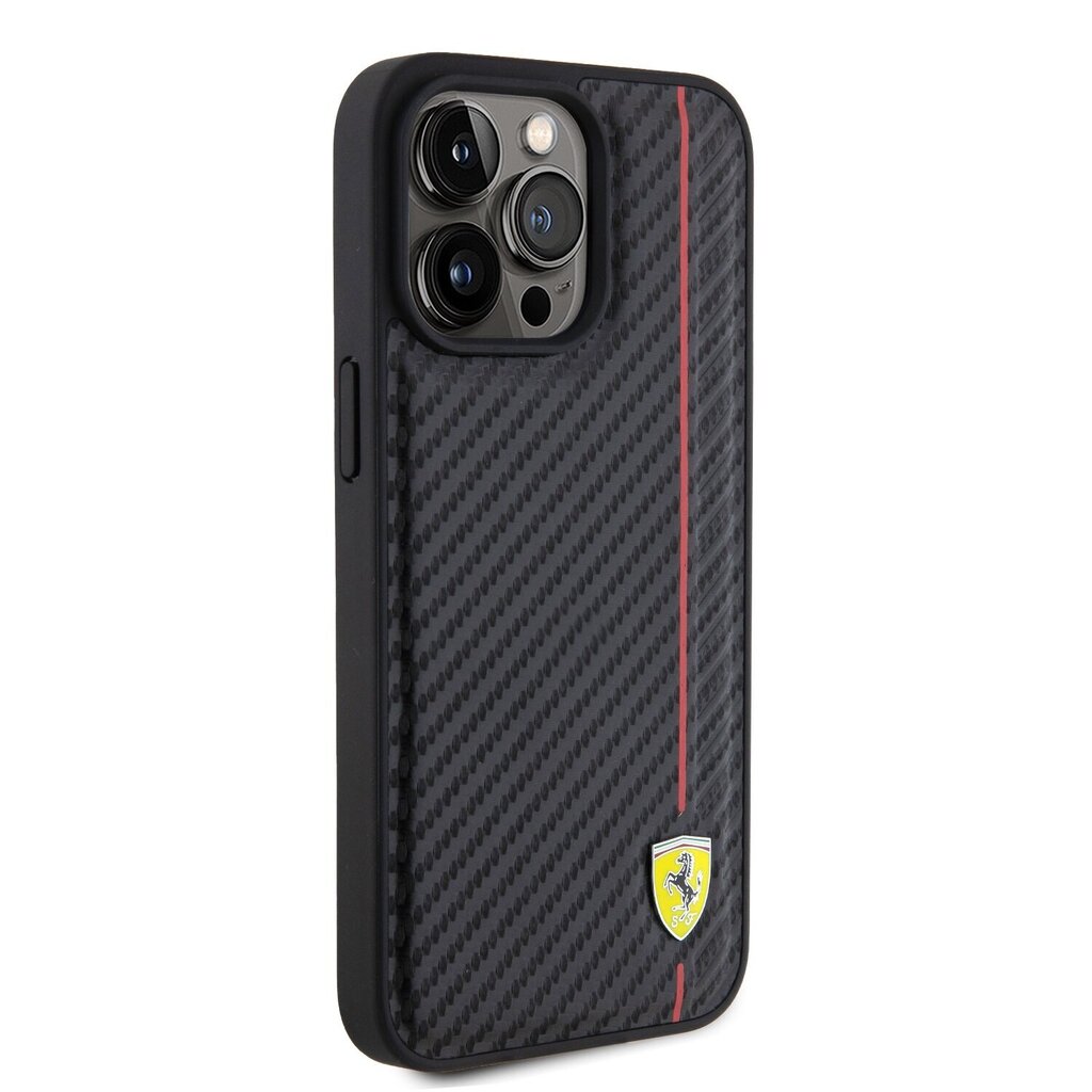 Ferrari Leather Carbon Vertical Red Line Case цена и информация | Telefoni kaaned, ümbrised | kaup24.ee