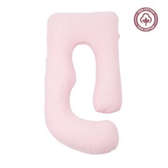 Multifunktsionaalne puuvillase kattega rasedate padi Momcozy Jersey Cotton Pink hind ja info | Imetamispadjad | kaup24.ee