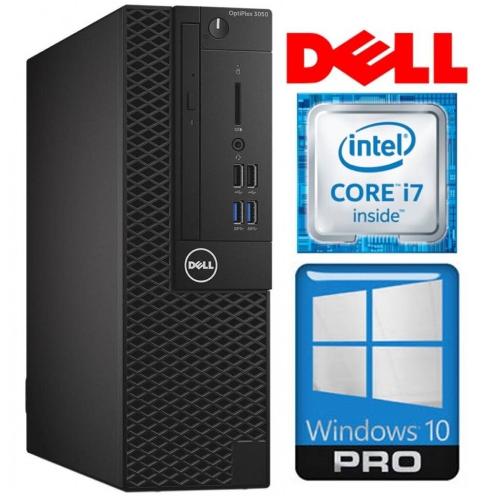 Dell 3050 SFF i7-7700 8GB 128SSD M.2 NVME WIN10Pro hind ja info | Lauaarvutid | kaup24.ee