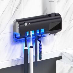 UV-hambaharja hoidja koos pasta jaoturiga- must hind ja info | Vannitoa sisustuselemendid ja aksessuaarid | kaup24.ee