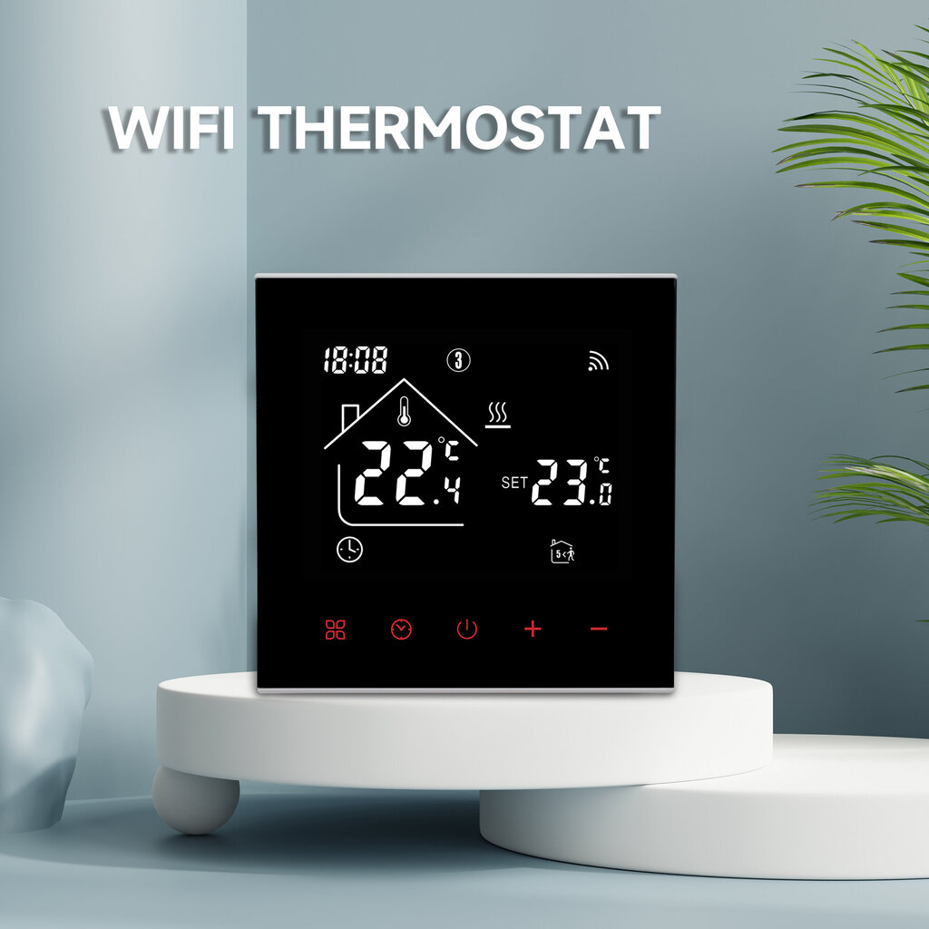 WiFi nutikas termostaat LCD-ekraani ja puutetundliku ekraaniga elektrilise põrandakütte ja elektriboileri jaoks hind ja info | Taimerid, termostaadid | kaup24.ee