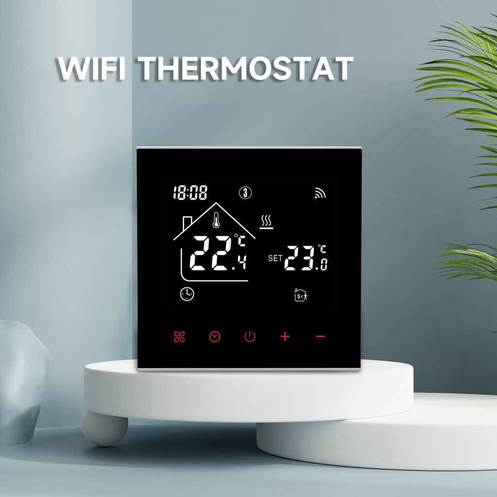 WiFi nutikas termostaat LCD-ekraani ja puutetundliku ekraaniga elektrilise põrandakütte ja elektriboileri jaoks цена и информация | Taimerid, termostaadid | kaup24.ee