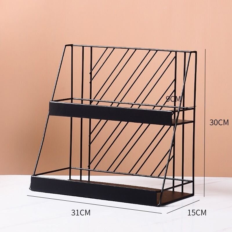 Metall, kahetasandilise kosmeetika riiulil Loft Stiil - must цена и информация | Riiulid | kaup24.ee