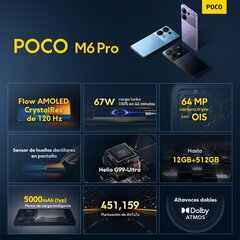 Xiaomi Poco M6 Pro 8/256GB 4G Black цена и информация | Мобильные телефоны | kaup24.ee