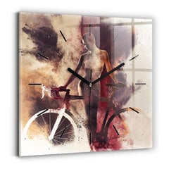 Seinakell Naine Ja Jalgratas, 30x30 cm цена и информация | Часы | kaup24.ee