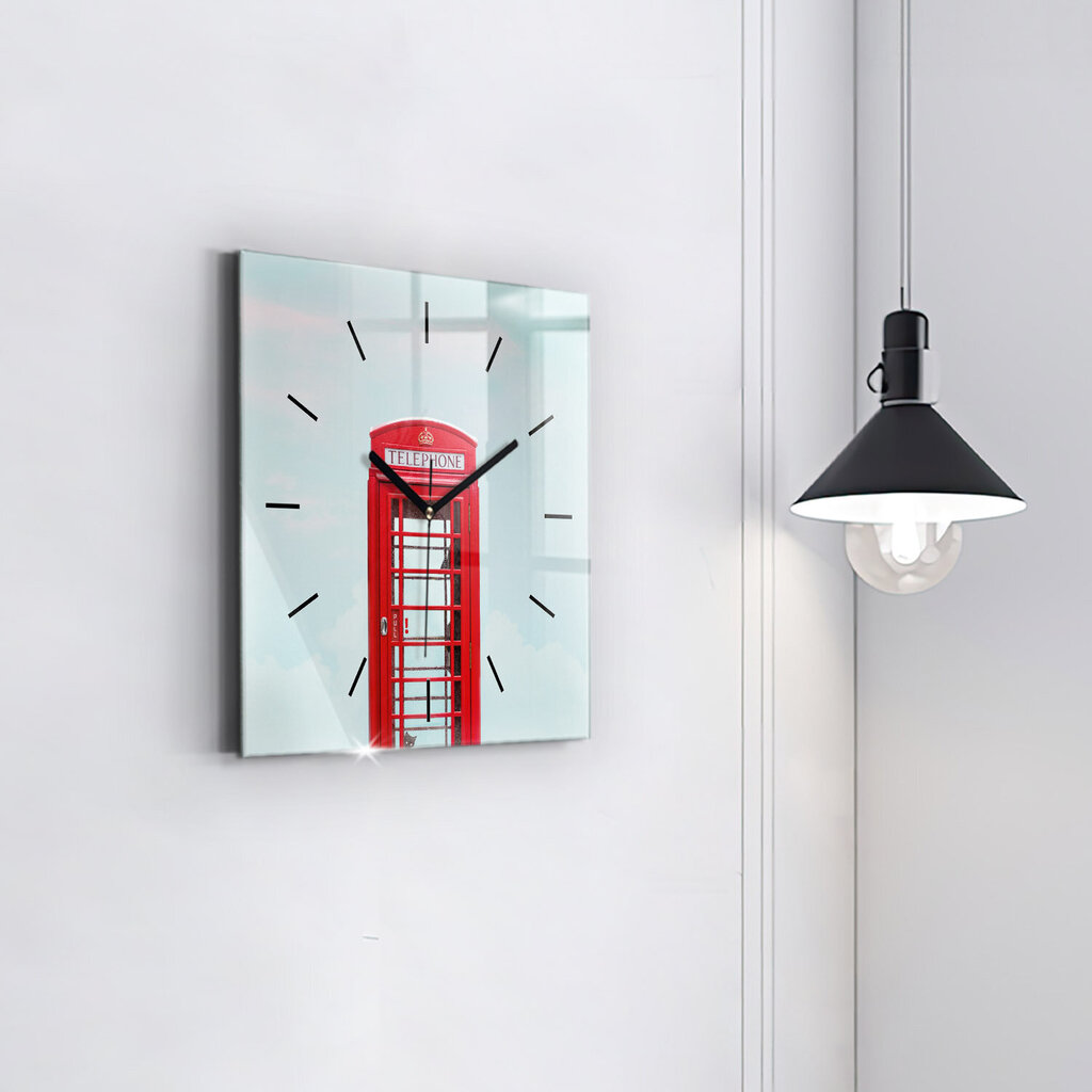 Seinakell Telefonikabiin, 30x30 cm цена и информация | Kellad | kaup24.ee