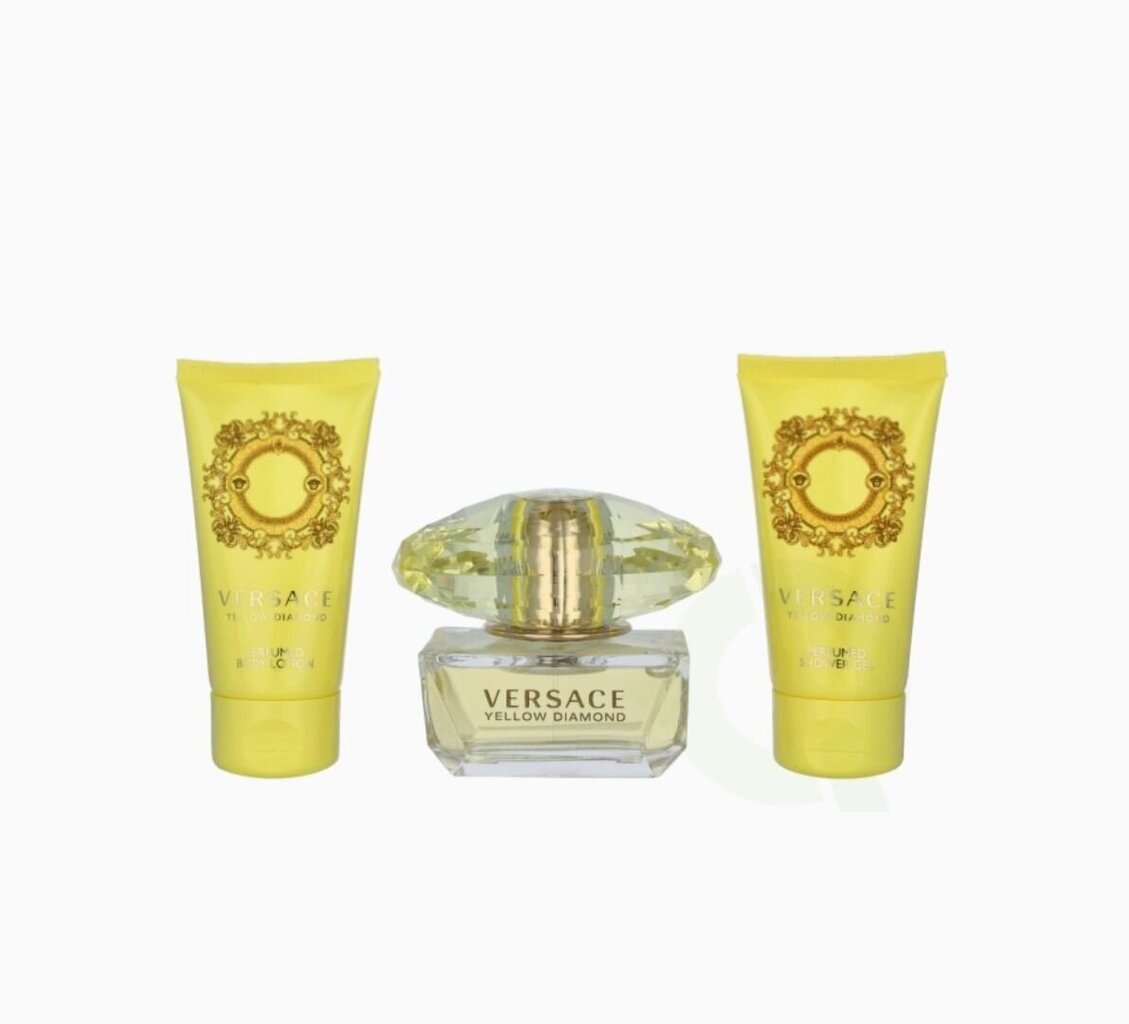 Versace Yellow Diamond kosmeetikakomplekt: eau de toilette EDT, 50 ml + kehakreem, 50 ml + dušigeel, 50 ml цена и информация | Kehakreemid, losjoonid | kaup24.ee