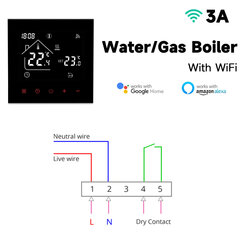 WiFi умный термостат с ЖК-экраном и сенсорным экраном для газового котла цена и информация | Сенсорика | kaup24.ee