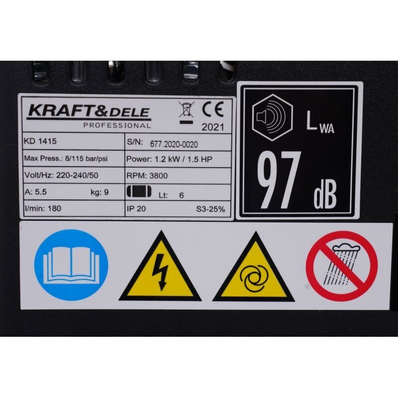 Astmeteta kompressor Kraftdele, 6L hind ja info | Kompressorid | kaup24.ee