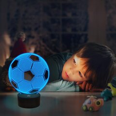 Ночная 3D LED лампа, футбольный мяч цена и информация | Гудки для вечеринки Clown Face (4шт.) | kaup24.ee