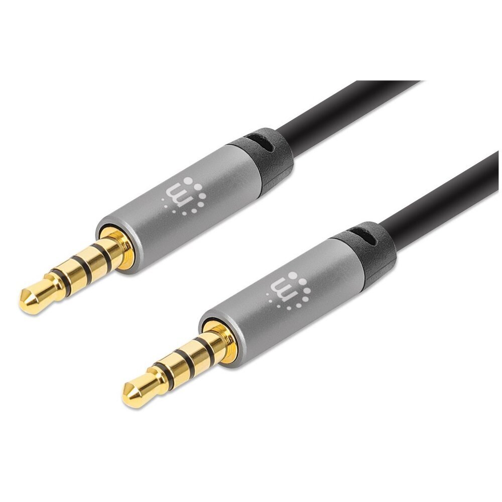 Manhattan AUX Audio Stereo Mini Jack 3.5mm TRRS 2m hind ja info | Mobiiltelefonide kaablid | kaup24.ee