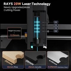 Станок для лазерной гравировки и резки Longer Ray5, 20 Вт цена и информация | Пилы, циркулярные станки | kaup24.ee