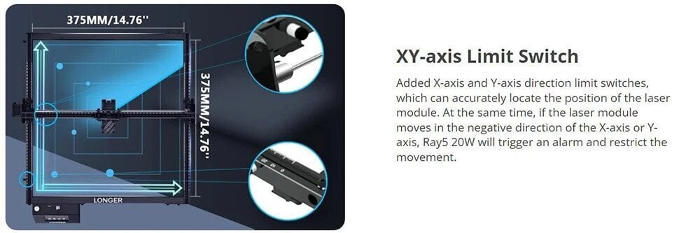 Lasergraveerimis-/lõikamismasin Longer RAY5 20W hind ja info | Elektrilised saed, mootorsaed ja tarvikud | kaup24.ee