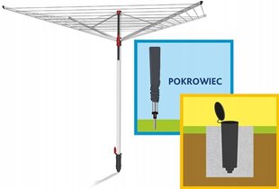 Vileda Sun Lift 168252 50 м вращающаяся сушилка для одежды на открытом воздухе цена и информация | Cушилки для белья | kaup24.ee