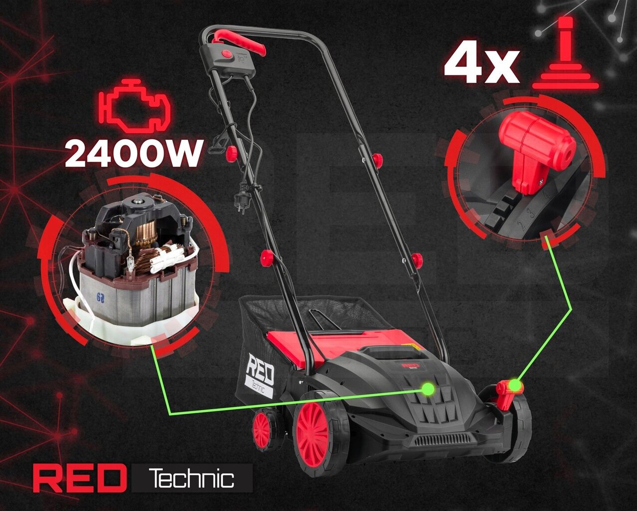 Elektriline õhutaja Red Technic 32 cm 2400 W hind ja info | Aeraatorid, mullafreesid | kaup24.ee