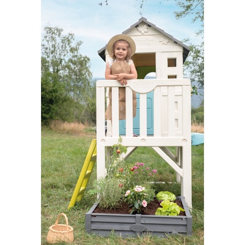 Laste aiamaja koos liumäe ja liivakastiga Smoby цена и информация | Mänguväljakud, mängumajad | kaup24.ee