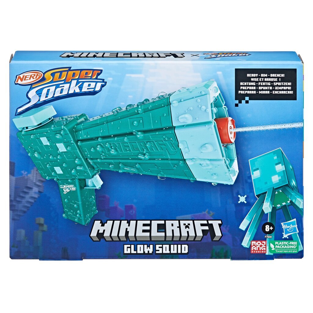 Veepüstol Nerf Super Soaker Minecraft Glow Squid цена и информация | Mänguasjad (vesi, rand ja liiv) | kaup24.ee