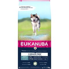 Eukanuba Grain Free L Adult täiskasvanud suurt tõugu koertele koos lambalihaga, 12 kg hind ja info | Kuivtoit koertele | kaup24.ee