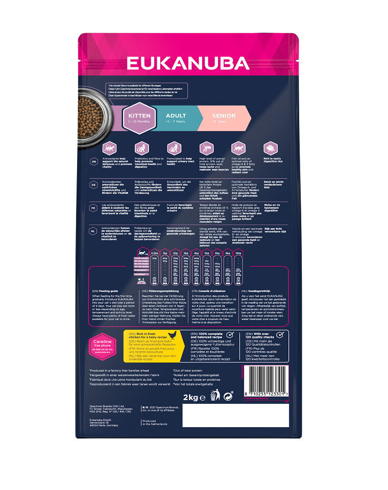 Eukanuba Kitten All Breeds Healthy Start noortele kassipoegadele koos kana ja maksaga, 2 kg цена и информация | Kuivtoit kassidele | kaup24.ee