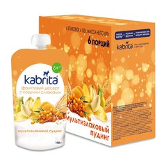 Kabrita® puuviljapüree koos terade ja kitsepiimakreemiga "Mitmeteraline puding" lastele alates 6. kuust, 100g x6 karp цена и информация | Пюре | kaup24.ee