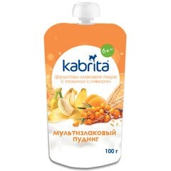 Kabrita® puuviljapüree koos terade ja kitsepiimakreemiga "Mitmeteraline puding" lastele alates 6. kuust, 100g x6 karp hind ja info | Püreed | kaup24.ee