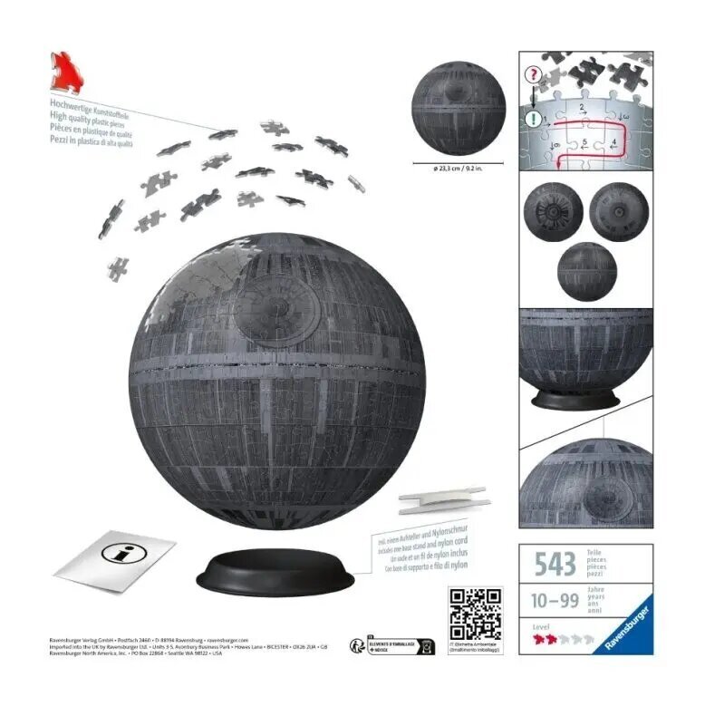 3D pusle planeediga Ravensburger Star Wars (Star Wars), 11555, 540-osaline цена и информация | Pusled | kaup24.ee