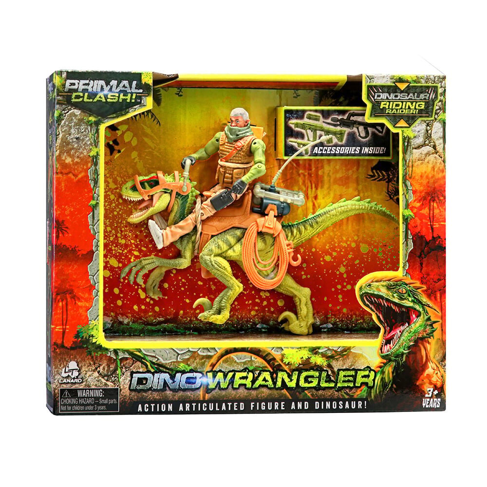 Figuur Lanard Primal Clash Cowboy koos dinosaurusega hind ja info | Poiste mänguasjad | kaup24.ee