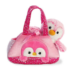 Pehme mänguasi koos käekotiga Aurora Fancy Pals roosa pingviin, 20 cm цена и информация | Мягкие игрушки | kaup24.ee