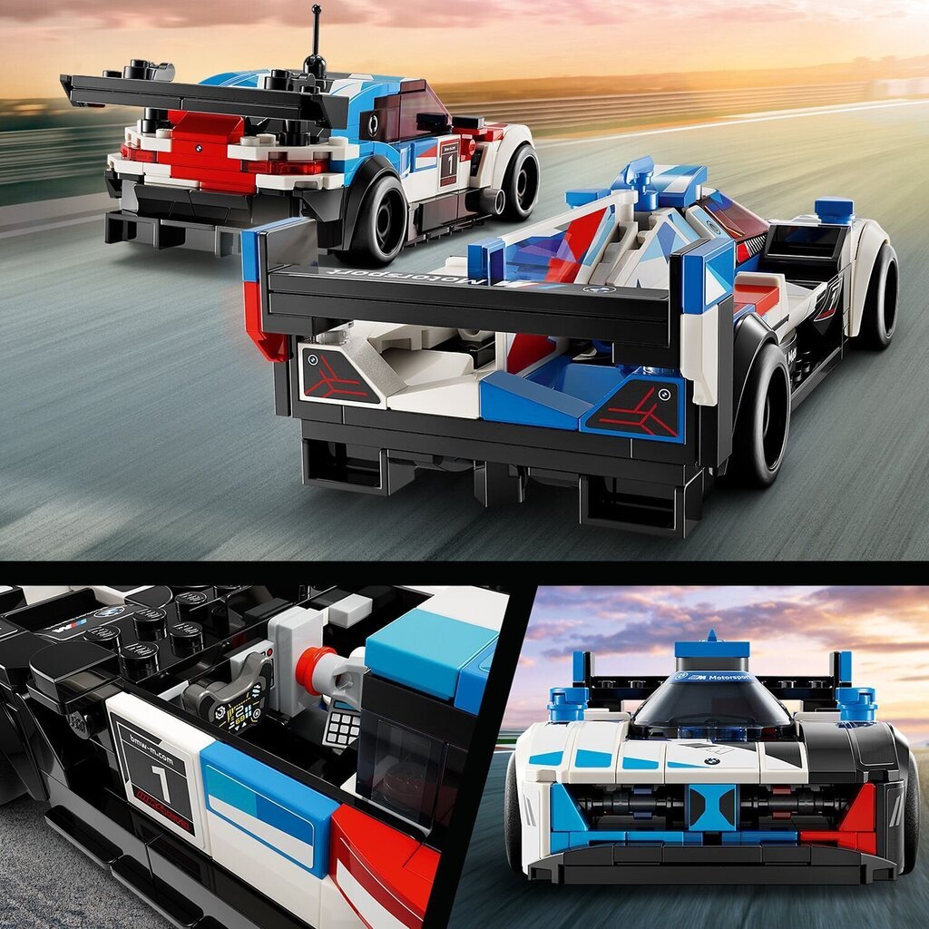 76922 Lego® Speed Champions võidusõiduautod Bmw M4 GT3 ja Bmw M Hybrid V8 цена и информация | Klotsid ja konstruktorid | kaup24.ee