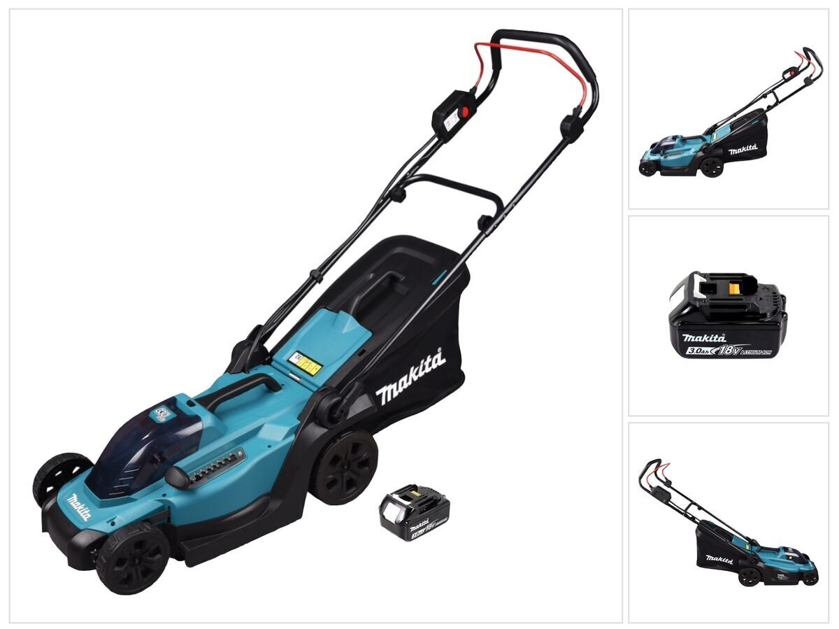 Akumuruniiduk Makita DLM 330 F1 18 V, akuga 3,0 Ah, ilma laadijata цена и информация | Muruniidukid | kaup24.ee