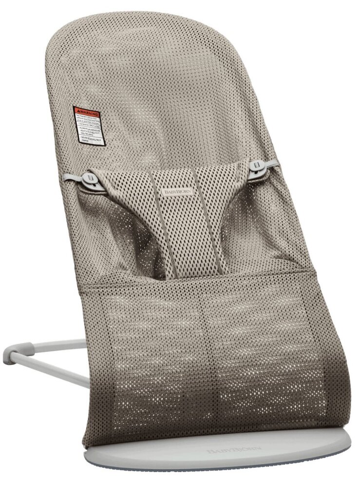 BabyBjörn lamamistool koos mänguasjaga Bliss Mesh, grey/beige hind ja info | Beebi lamamistoolid | kaup24.ee