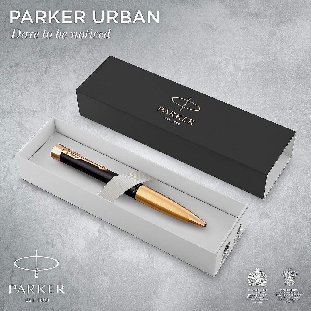 Parker 2143640 Urban Twist Ballpoint Pen | Matt Black koos kuldsete dekoratiivsete osadega | Koos sinise tindiga täitekassetiga | Kingikarp цена и информация | Kirjutusvahendid | kaup24.ee