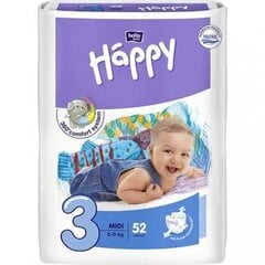 Mähkmed "Bella Baby Happy" Midi, 3 suurus, 5-9 kg, 52 tk hind ja info | Mähkmed | kaup24.ee