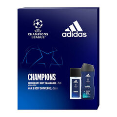 Kinkekomplekt meestele Adidas UEFA Champions League Edition: deodorant, 75 ml + dušigeel 250 ml hind ja info | Deodorandid | kaup24.ee