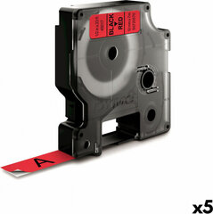 Lamineeritud teip etiketimasinatele Dymo D1 45017 LabelManager™ Punane 12 mm Must (5 tk.) hind ja info | Printeritarvikud | kaup24.ee