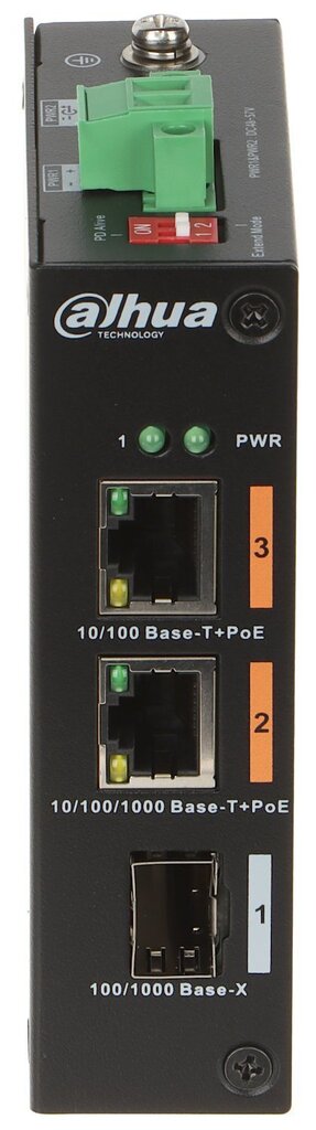 Dahua switch poe pfs3103-1gt1et-60-v2 2 pordiga sfp цена и информация | Lülitid (Switch) | kaup24.ee