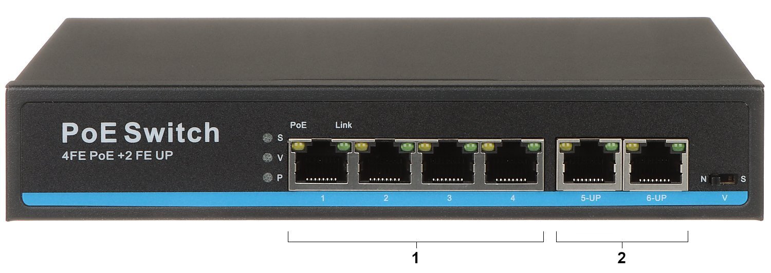 Switch poe gtx-a1-06-42 4 porti цена и информация | Lülitid (Switch) | kaup24.ee