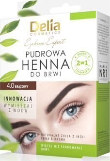 Henna kulmudele Delia Eyebrow Expert 0,4 Brown, 4g hind ja info | Kulmuvärvid, -pliiatsid | kaup24.ee