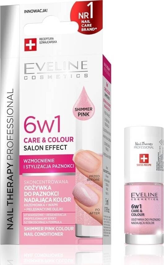 Küünetugevdaja Eveline Nail Therapy Professional 6in1 Shimmer Pink, 5 ml hind ja info | Küünelakid, küünetugevdajad | kaup24.ee