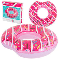 Ujumisrõngas Donut, 107 cm, roosa цена и информация | Надувные и пляжные товары | kaup24.ee