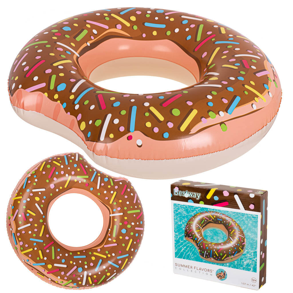 Ujumisratas Donut, 107 cm, pruun hind ja info | Täispuhutavad veemänguasjad ja ujumistarbed | kaup24.ee