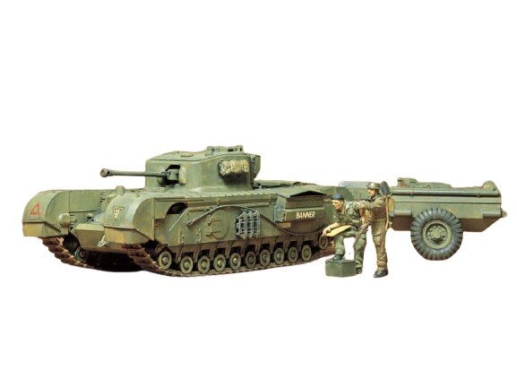 Konstruktor Tamiya – Churchill Mk VII krokodill, 1/35, 35100 цена и информация | Klotsid ja konstruktorid | kaup24.ee