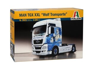 Сборная пластиковая модель. Italeri - MAN TGX XXL "Wolf Transporte", 1/24, 3921 цена и информация | Конструкторы и кубики | kaup24.ee