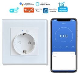 Nutikas wifi sisseehitatud seinakontakt kaugrakendusega 16A 3500W LIVMAN TY-EU-86-W цена и информация | Выключатели, розетки | kaup24.ee