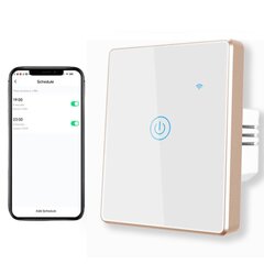 Nutikas wifi elektriline puuteekraaniga lüliti kaugrakendusega 600W LIVMAN DS-101AL цена и информация | Выключатели, розетки | kaup24.ee