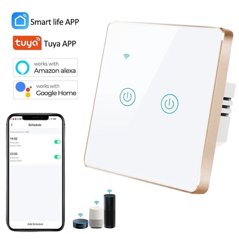 Nutikas wifi elektriline puuteekraaniga lüliti kaugrakendusega 600W Livman DS-101AL hind ja info | Lülitid ja pistikupesad | kaup24.ee