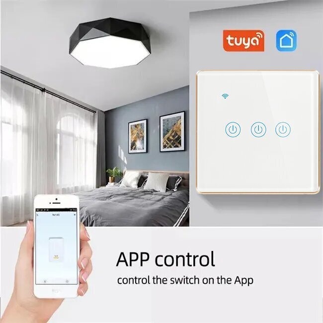 Nutikas wifi elektriline puuteekraaniga lüliti kaugrakendusega 600W LIVMAN DS-101AL hind ja info | Lülitid ja pistikupesad | kaup24.ee