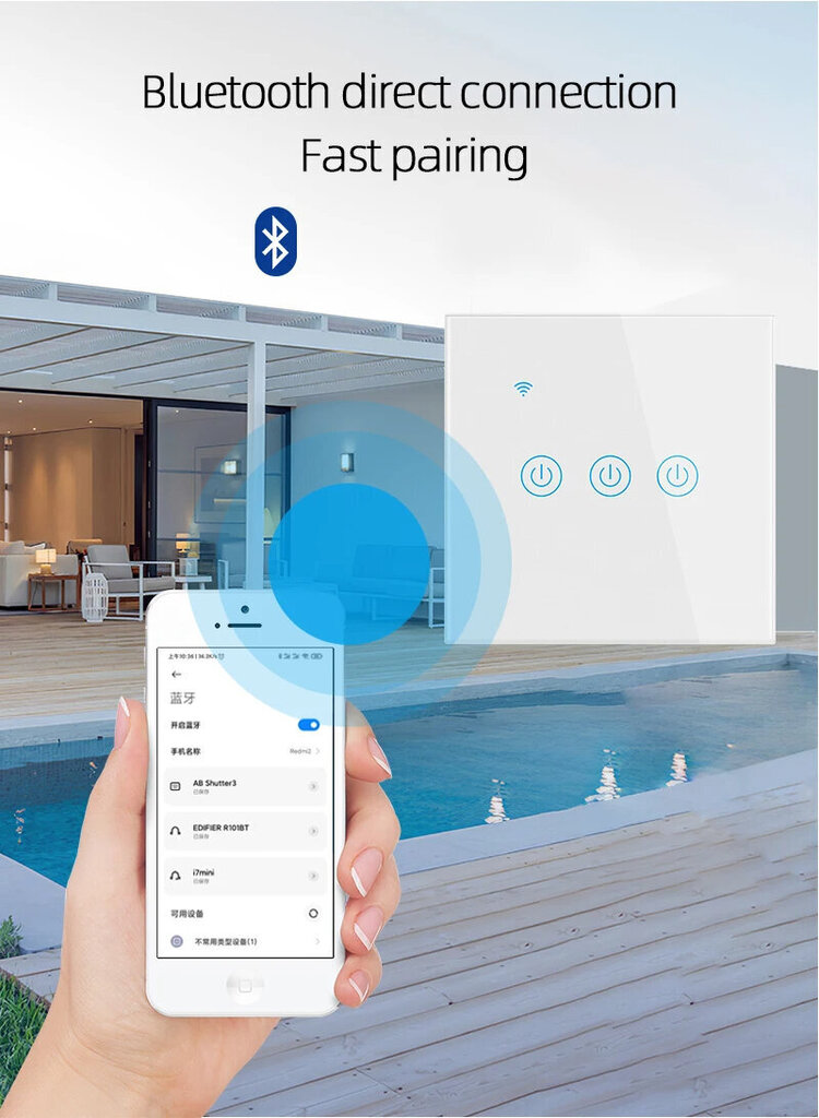 Nutikas wifi elektriline puuteekraaniga lüliti kaugrakendusega 600W LIVMAN DS-101AL hind ja info | Lülitid ja pistikupesad | kaup24.ee